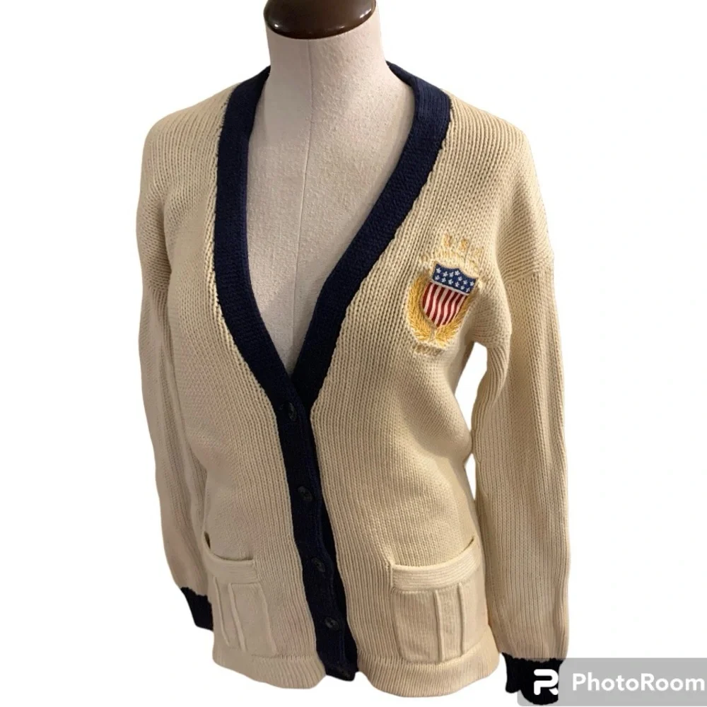 Polo Ralph Lauren 2012 USA Olympic Team Cardigan Sweater Size Medium Very Rare